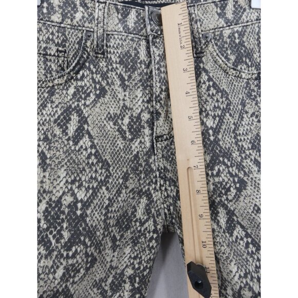 Veronica Beard 2 Jeans Crop Carolyn Snakeskin Print Baby Boot Cut Nude 26 - Picture 5 of 8